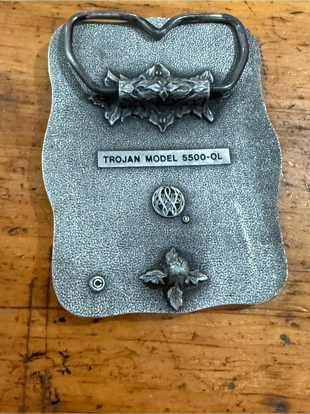 Trojan Decorative Belt Buckle in Antique Silver Tone